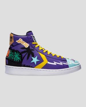 Tenisi Inalti Converse Chinatown Market Pro Piele Albastri Violet | CV-568WVJ