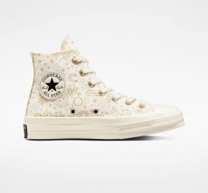 Tenisi Inalti Converse Chuck 70 Golden Elements Aurii Deschis Negrii | CV-074TCD