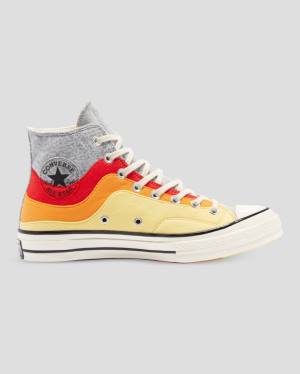 Tenisi Inalti Converse Chuck 70 Nor'Easter Felted Layered Gri Rosii Galbeni | CV-615TUY