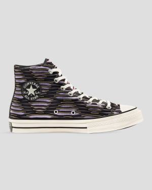 Tenisi Inalti Converse Chuck 70 Wavy Knit Portocalii Negrii Violet | CV-130TNP