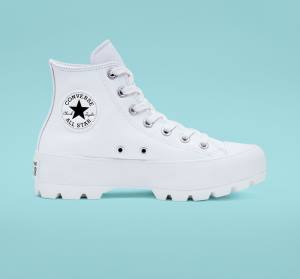 Tenisi Inalti Converse Chuck Taylor All Star Lugged Piele Albi Negrii Albi | CV-072ZJL