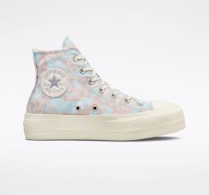 Tenisi Inalti Converse Chuck Taylor All Star Lift Platforma Marble Argintii | CV-073IML