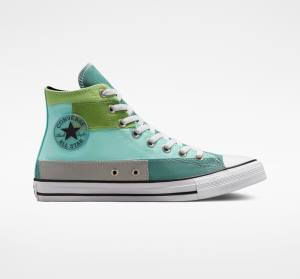 Tenisi Inalti Converse Chuck Taylor All Star Patchwork Verzi Deschis Albastru Deschis | CV-087ZIU