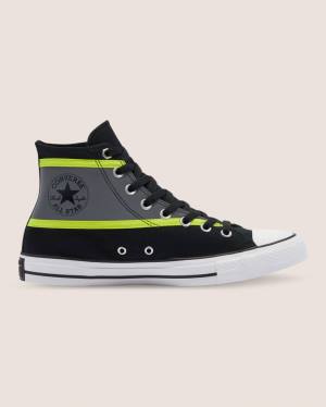 Tenisi Inalti Converse Chuck Taylor All Star Hi-Vis Negrii | CV-135BXZ