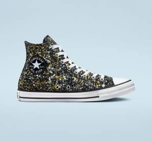 Tenisi Inalti Converse Chuck Taylor All Star Archive Paint Splatter Negrii Albi | CV-187GUB