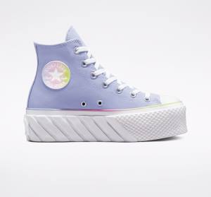 Tenisi Inalti Converse Chuck Taylor All Star 2X Lift Platforma Pastel Gradient Albastri Albi | CV-216BPU