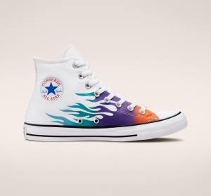 Tenisi Inalti Converse Chuck Taylor All Star Archive Prints Albi Albastri Turcoaz | CV-243MDO