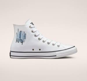 Tenisi Inalti Converse Chuck Taylor All Star Translucent Barcode Albi Negrii Albi | CV-259LHI