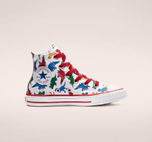 Tenisi Inalti Converse Chuck Taylor All Star Dinoverse Albi Rosii Albastri | CV-306UNJ