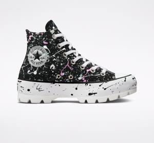 Tenisi Inalti Converse Chuck Taylor All Star Lugged Paint Splatter Negrii Gri Roz | CV-310DKY