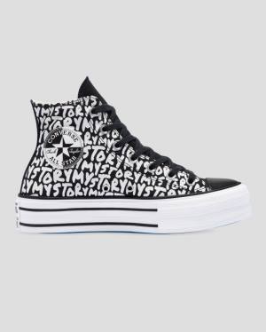 Tenisi Inalti Converse Chuck Taylor All Star My Story Double Stacked Lift Negrii | CV-319OMC