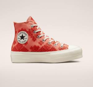 Tenisi Inalti Converse Chuck Taylor All Star Lift Platforma Tonal Embroidery Portocalii | CV-572BHL