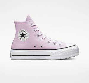 Tenisi Inalti Converse Chuck Taylor All Star Lift Platforma Seasonal Color Albi Negrii | CV-592ARN