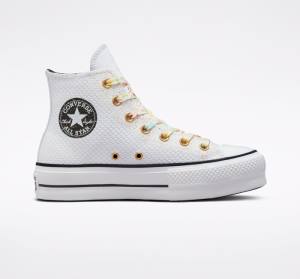 Tenisi Inalti Converse Chuck Taylor All Star Lift Platforma Splatter Albi Albi | CV-648YWZ