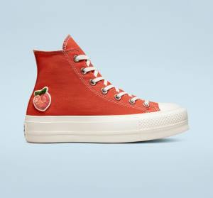 Tenisi Inalti Converse Chuck Taylor All Star Lift Platforma Peaches Portocalii Negrii | CV-781JRN