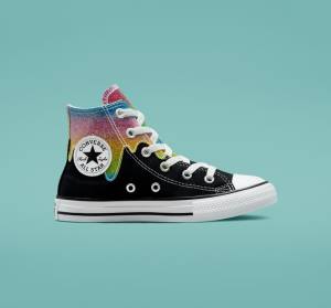 Tenisi Inalti Converse Chuck Taylor All Star Glitter Drip Negrii Bej Albi Roz | CV-860IOL