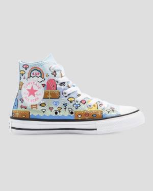 Tenisi Inalti Converse Chuck Taylor All Star Girls Gamer Albastri Roz Albi | CV-967BPA