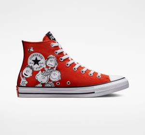 Tenisi Inalti Converse Peanuts Chuck Taylor All Star Rosii Negrii Albi | CV-046HQN