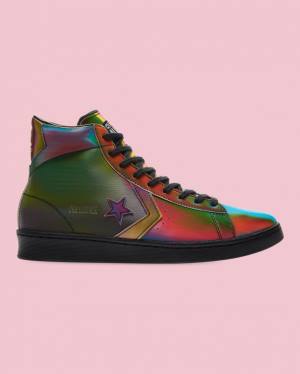 Tenisi Inalti Converse Pro Piele Iridescent Negrii | CV-452NKD