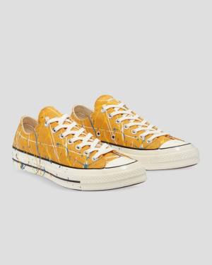 Tenisi Low Top Converse Chuck 70 Archive Print Paint Splatter Galbeni | CV-263QYX