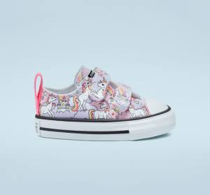 Tenisi Low Top Converse Chuck Taylor All Star Easy-On Neon Unicorn Roz Colorati Albi | CV-364WOB