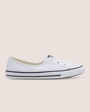 Tenisi Low Top Converse Chuck Taylor All Star Ballet Dantela Faux Piele Slip Albi | CV-431UNT