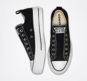 Tenisi Low Top Converse Chuck Taylor All Star Lift Platforma Slip Negrii Albi | CV-480JFU