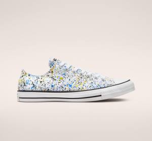 Tenisi Low Top Converse Chuck Taylor All Star Archive Paint Splatter Albi Albastri | CV-523TIK