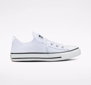 Tenisi Low Top Converse Chuck Taylor All Star Shoreline Knit Slip Albi Negrii Albi | CV-639YIS