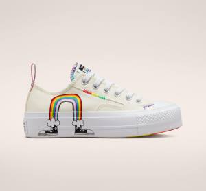 Tenisi Low Top Converse Chuck Taylor All Star Lift Platforma Pride Rosii | CV-753THI