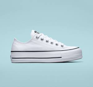 Tenisi Low Top Converse Chuck Taylor All Star Lift Platforma Panza Albi Negrii Albi | CV-832VSD