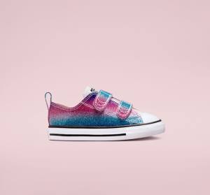 Tenisi Low Top Converse Chuck Taylor All Star Easy-On Glitter Drip Albi Bej Albi Violet | CV-860AGW