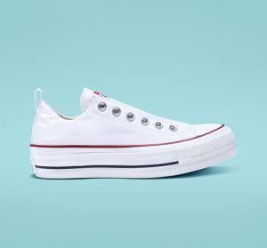 Tenisi Low Top Converse Chuck Taylor All Star Lift Platforma Slip Albi Rosii Albastri | CV-860CSK