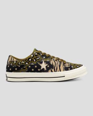 Tenisi Low Top Converse One Star Archive Print Mix Masline Verzi Leopard | CV-172ARJ