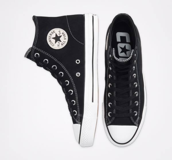 Bascheți Converse CONS Chuck Taylor All Star Pro Piele Intoarsa Negrii Albi | CV-068KGM