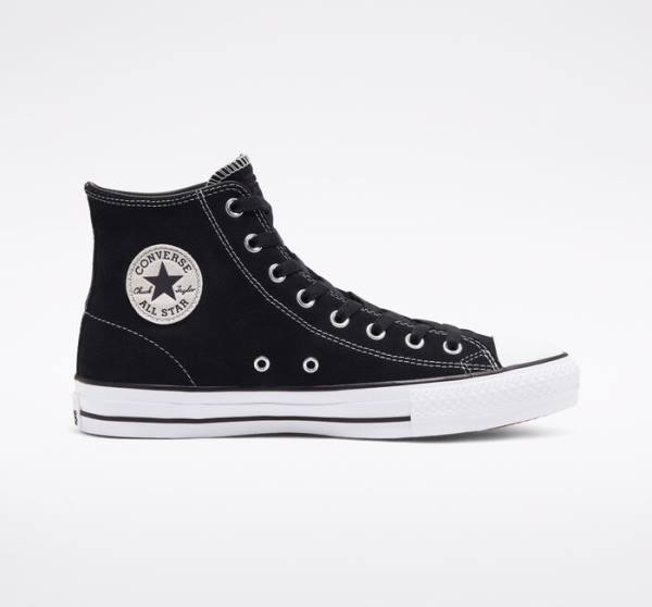 Bascheți Converse CONS Chuck Taylor All Star Pro Piele Intoarsa Negrii Albi | CV-068KGM