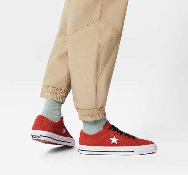 Bascheți Converse CONS One Star Pro Piele Intoarsa Negrii Albi | CV-489ULD