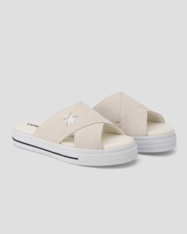 Sandale Converse One Star Piele Intoarsa Bej | CV-782QZR