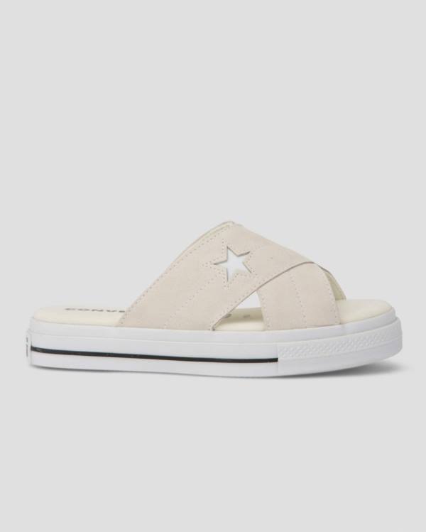 Sandale Converse One Star Piele Intoarsa Bej | CV-782QZR