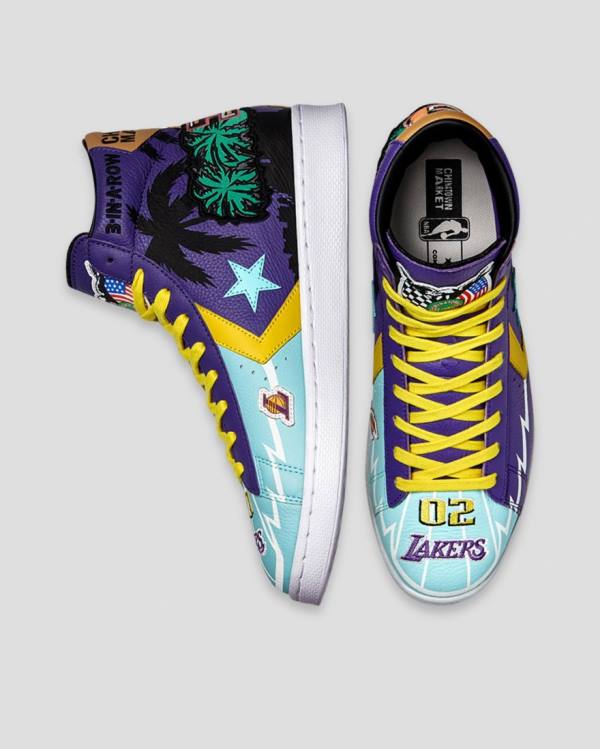 Tenisi Inalti Converse Chinatown Market Pro Piele Albastri Violet | CV-519OEF