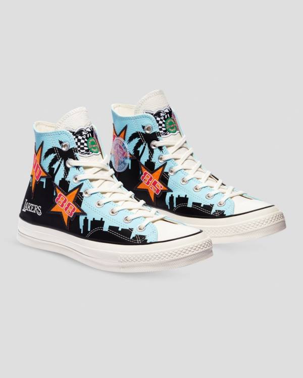 Tenisi Inalti Converse Chinatown Market Chuck 70 Specialty Negrii Albastri | CV-703JIL