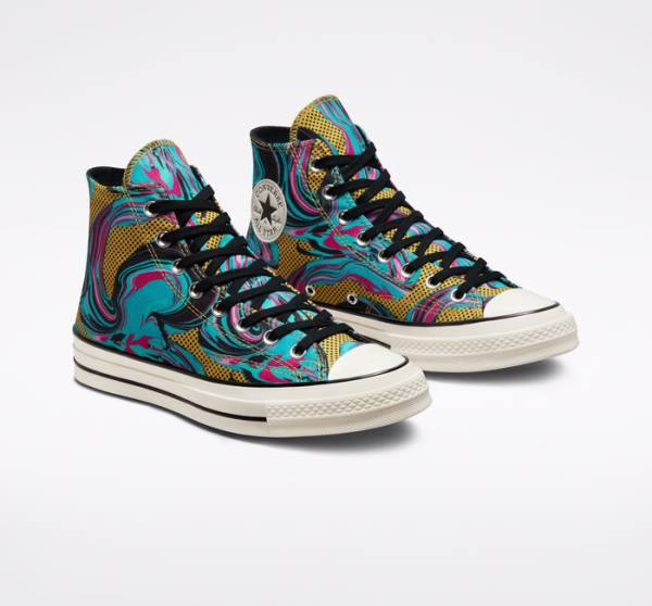 Tenisi Inalti Converse Chuck 70 '90s Marbled Turcoaz | CV-238GTB