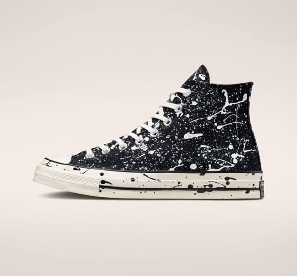 Tenisi Inalti Converse Chuck 70 Archive Paint Splatter Negrii Gri | CV-012GHM