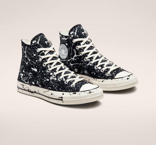 Tenisi Inalti Converse Chuck 70 Archive Paint Splatter Negrii Gri | CV-012GHM