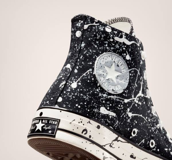 Tenisi Inalti Converse Chuck 70 Archive Paint Splatter Negrii Gri | CV-012GHM