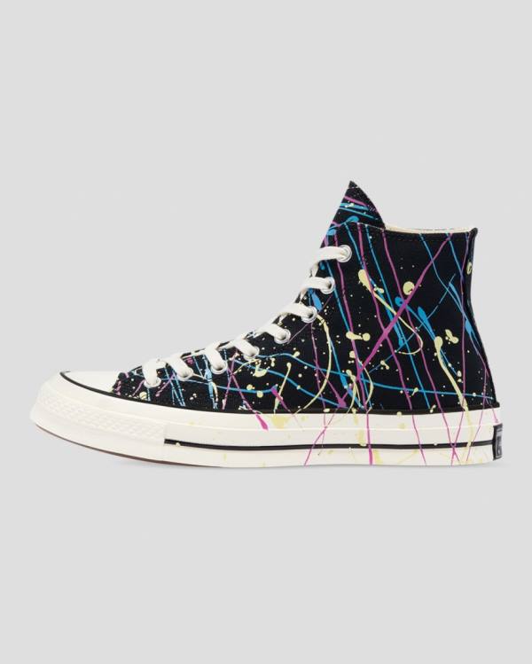 Tenisi Inalti Converse Chuck 70 Archive Print Paint Splatter Negrii | CV-021IDW