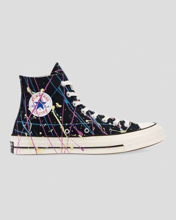 Tenisi Inalti Converse Chuck 70 Archive Print Paint Splatter Negrii | CV-021IDW