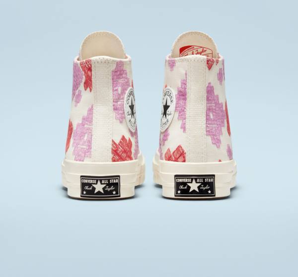 Tenisi Inalti Converse Chuck 70 Bright Embroidery Roz Rosii | CV-104CFX