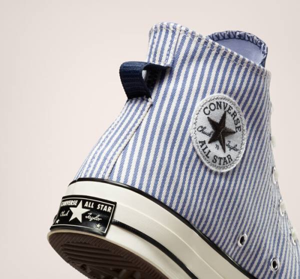 Tenisi Inalti Converse Chuck 70 Crafted Stripe Indigo Negrii | CV-074YXC