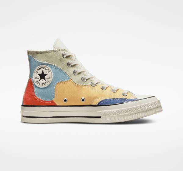 Tenisi Inalti Converse Chuck 70 Crafted Patchwork Masline Verzi Albastri | CV-098IZF